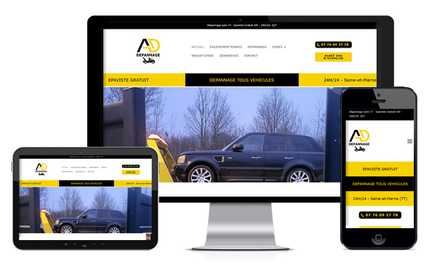 création de site vitrine dépannage auto